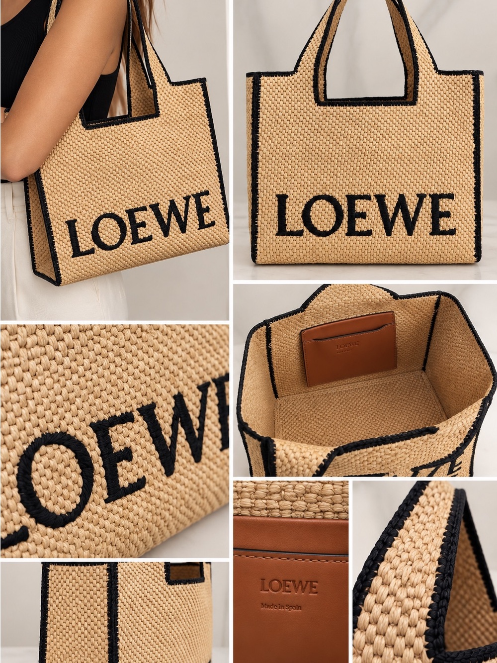 Loewe x Paula’s Ibiza Large Logo Raffia Tote